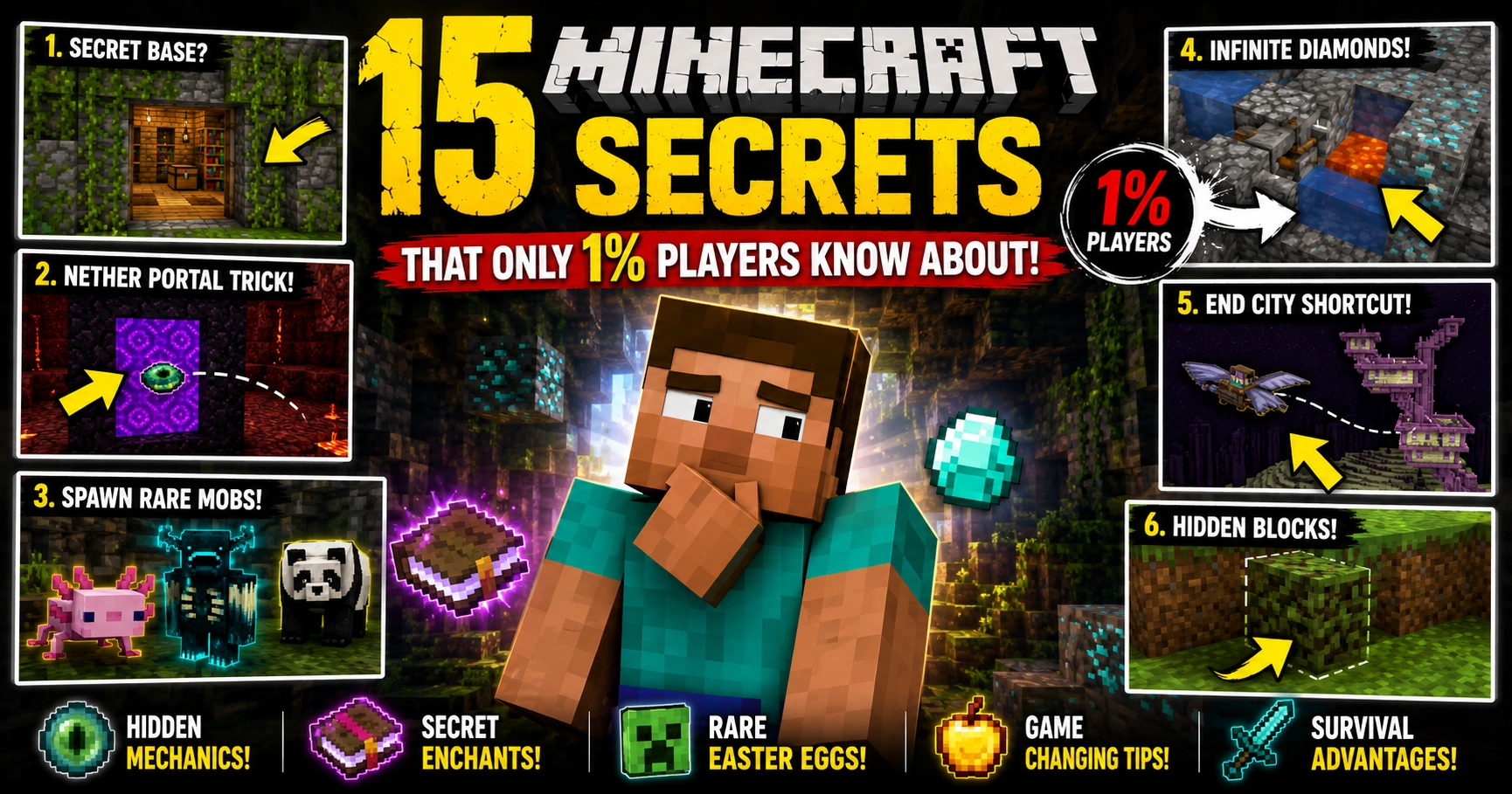 15 Minecraft Secrets That Only 1% Players Know About!