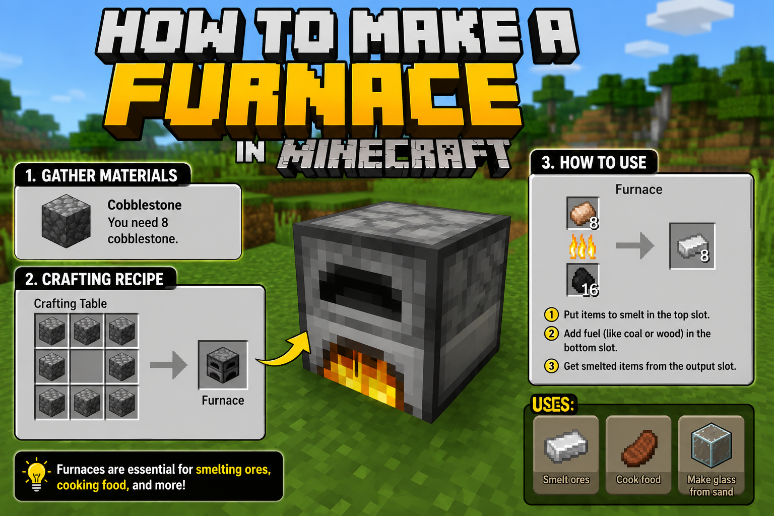 How to Make a Furnace in Minecraft